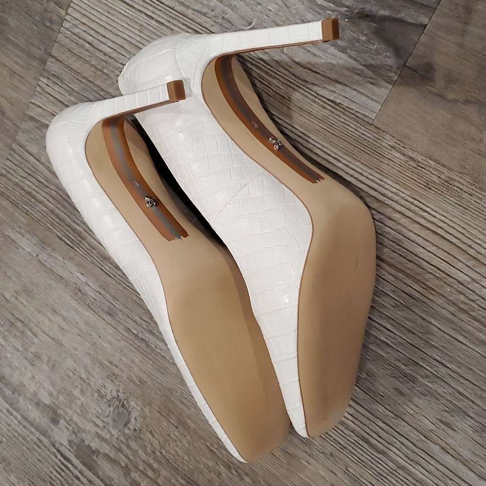 SAM Edelman Beth White Croc Pumps/Heels Size 8 - Picture 4 of 5